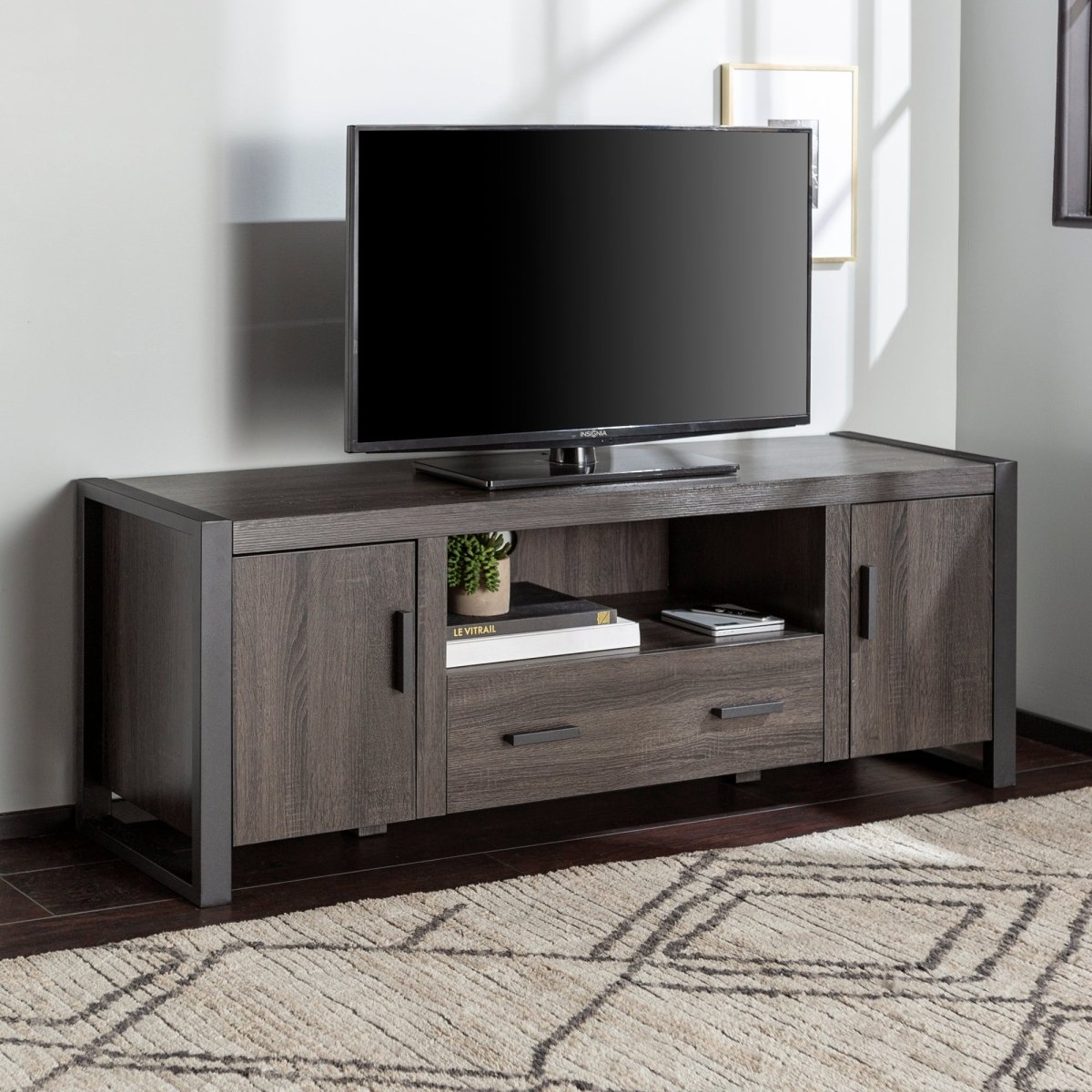 Walker Edison Urban Blend Industrial Wood TV Stand - lily & onyx