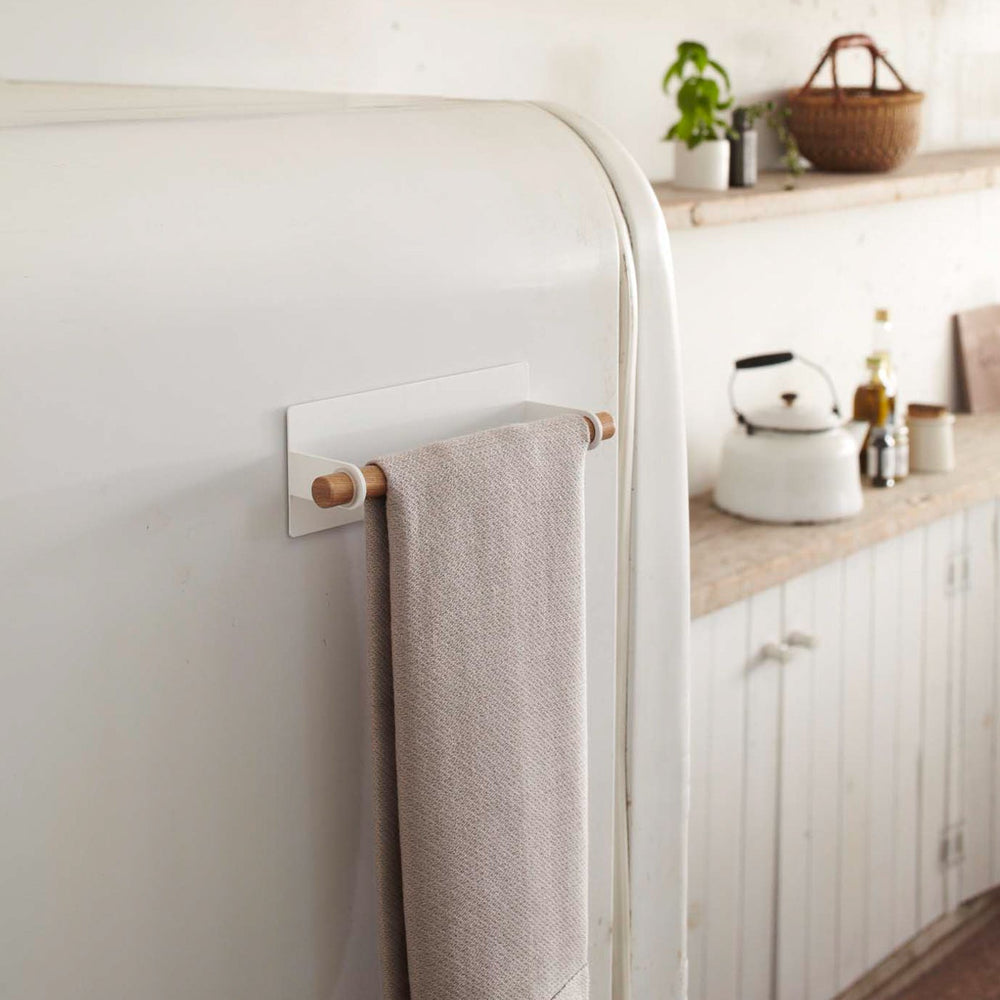 Magnetic Kitchen Towel Hanger - Two Sizes - Steel + Wood