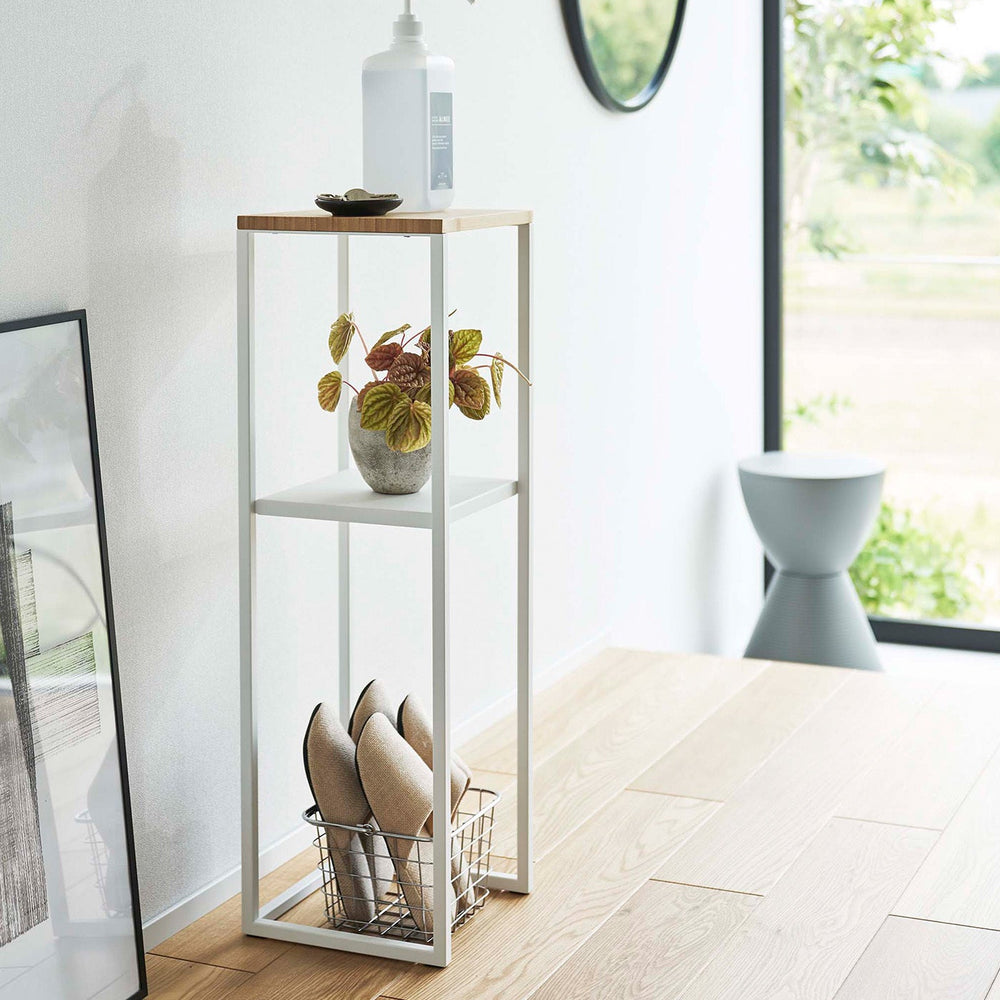
                      
                        Two-Tier Steel & Wood Display & Storage Shelf, 31.5" H
                      
                    