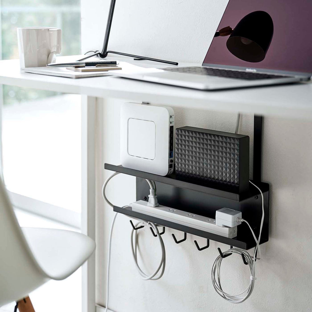 
                      
                        Under-Desk Steel Cable & Router Storage Rack
                      
                    