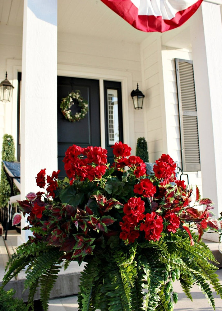 Afloral UV Resistant Indoor/Outdoor Natural Touch Geranium Bush - 17" - lily & onyx