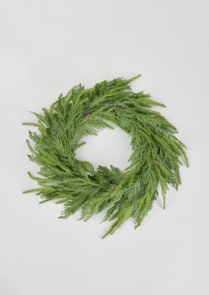 
                      
                        Afloral UV Treated Faux Indoor/Covered Outdoor Cedar Wreath - 21" - lily & onyx
                      
                    