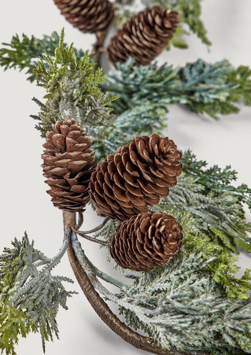 Afloral UV Treated Indoor/Covered Outdoor Faux Cedar and Pine Cone Garland - 72