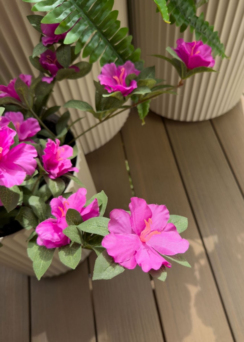 Afloral UV Treated Indoor/Outdoor Fake Azalea Hanging Bush - 24" - lily & onyx