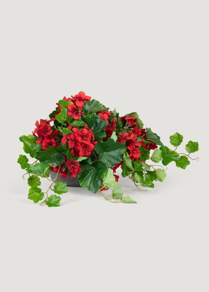 Afloral UV Treated Indoor/Outdoor Fake Geranium Hanging Bush - 24" - lily & onyx
