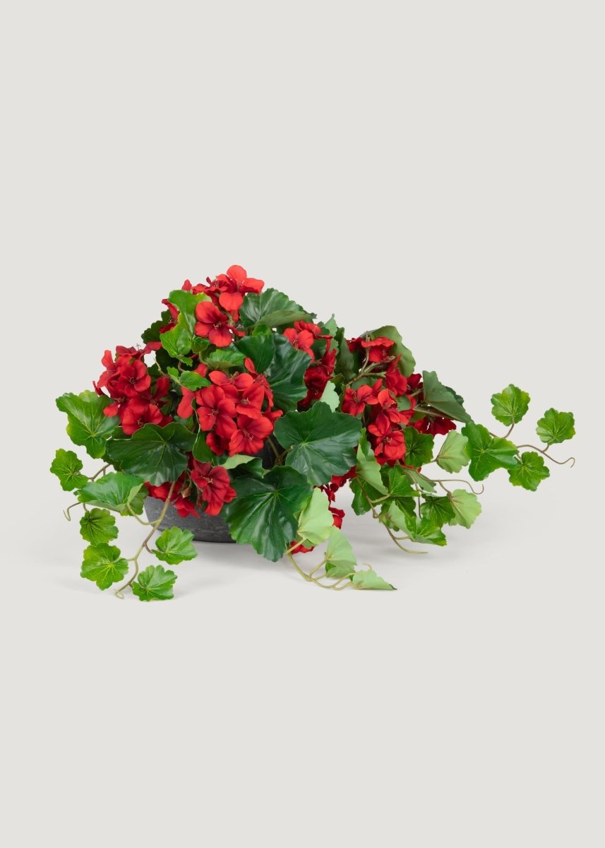 Afloral UV Treated Indoor/Outdoor Fake Geranium Hanging Bush - 24" - lily & onyx
