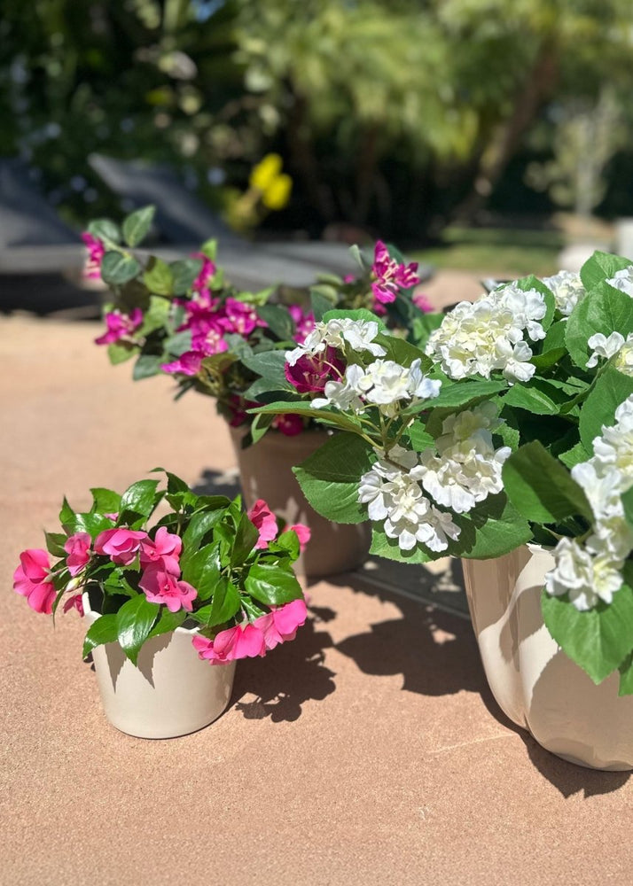 Afloral UV Treated Indoor/Outdoor Natural Touch Impatiens Bush - 10" - lily & onyx