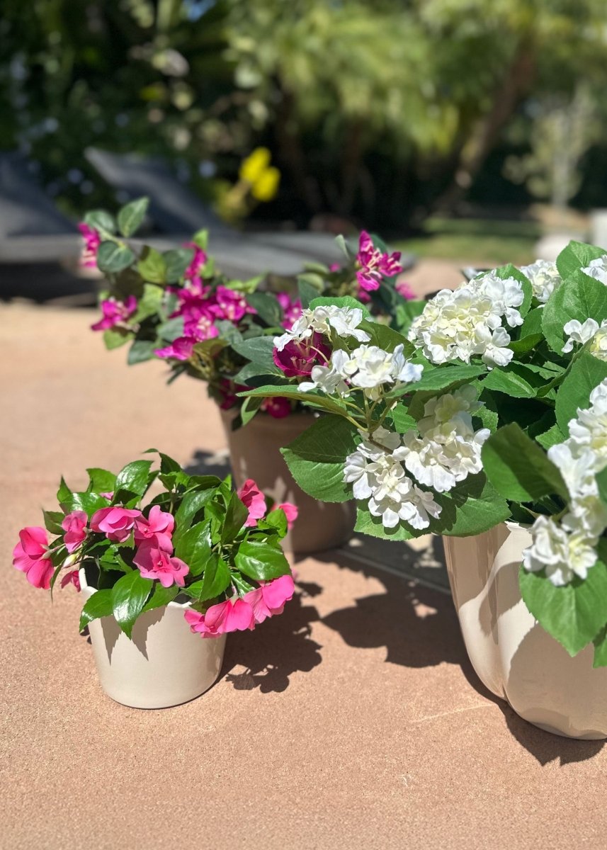 Afloral UV Treated Indoor/Outdoor Natural Touch Impatiens Bush - 10" - lily & onyx