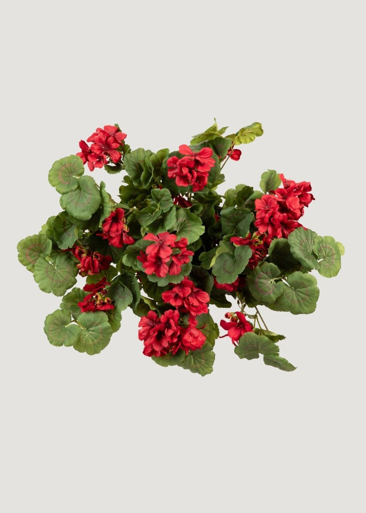 Afloral UV Treated Red Geranium Hanging Bush Outdoor Fake Plant - 27" - lily & onyx