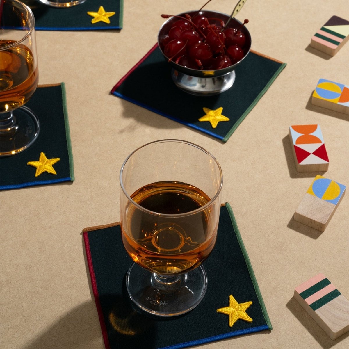ATELIER SAUCIER Varsity Cocktail Napkins | Set of 4 - lily & onyx