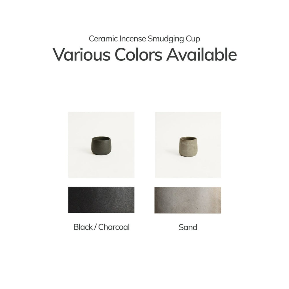 
                      
                        CEDAR AND MYRRH Versatile Black Clay Ceramic Incense & Smudge Cup - lily & onyx
                      
                    