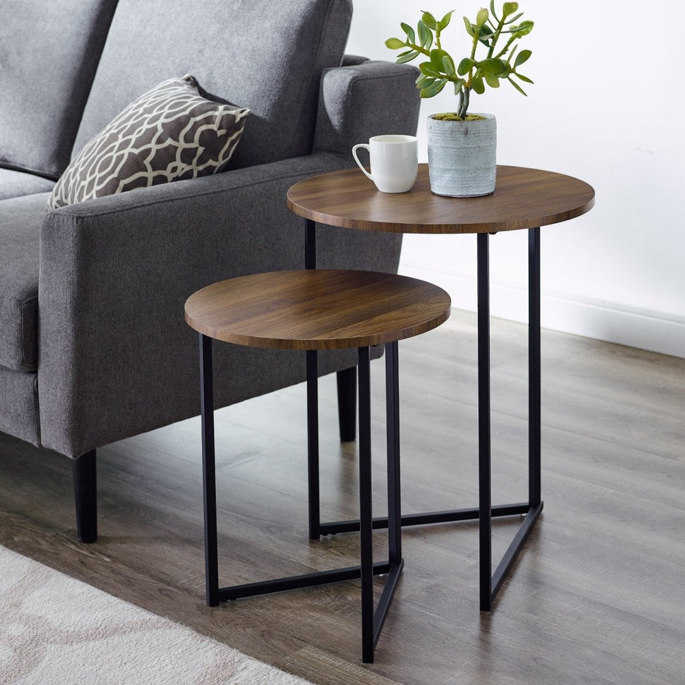 Walker Edison Victoria 2-Piece V Leg Nesting Side Tables - lily & onyx