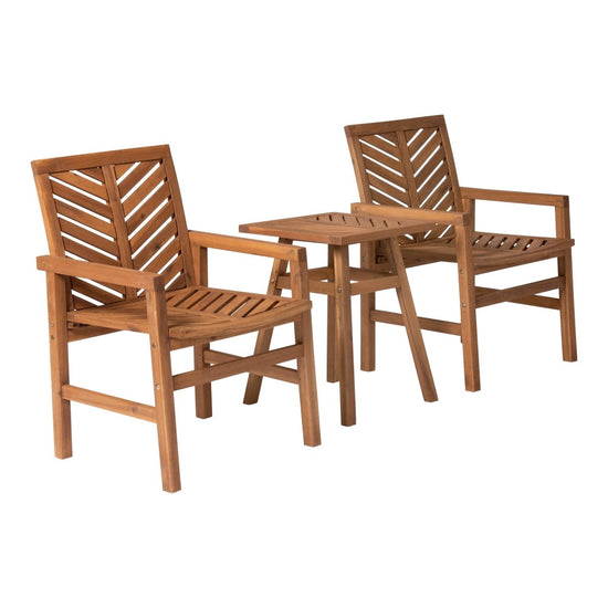 Walker Edison Vincent 3-Piece Chevron Outdoor Patio Chat Set - lily & onyx