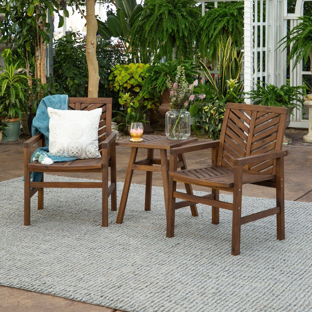 
                      
                        Walker Edison Vincent 3-Piece Chevron Outdoor Patio Chat Set - lily & onyx
                      
                    