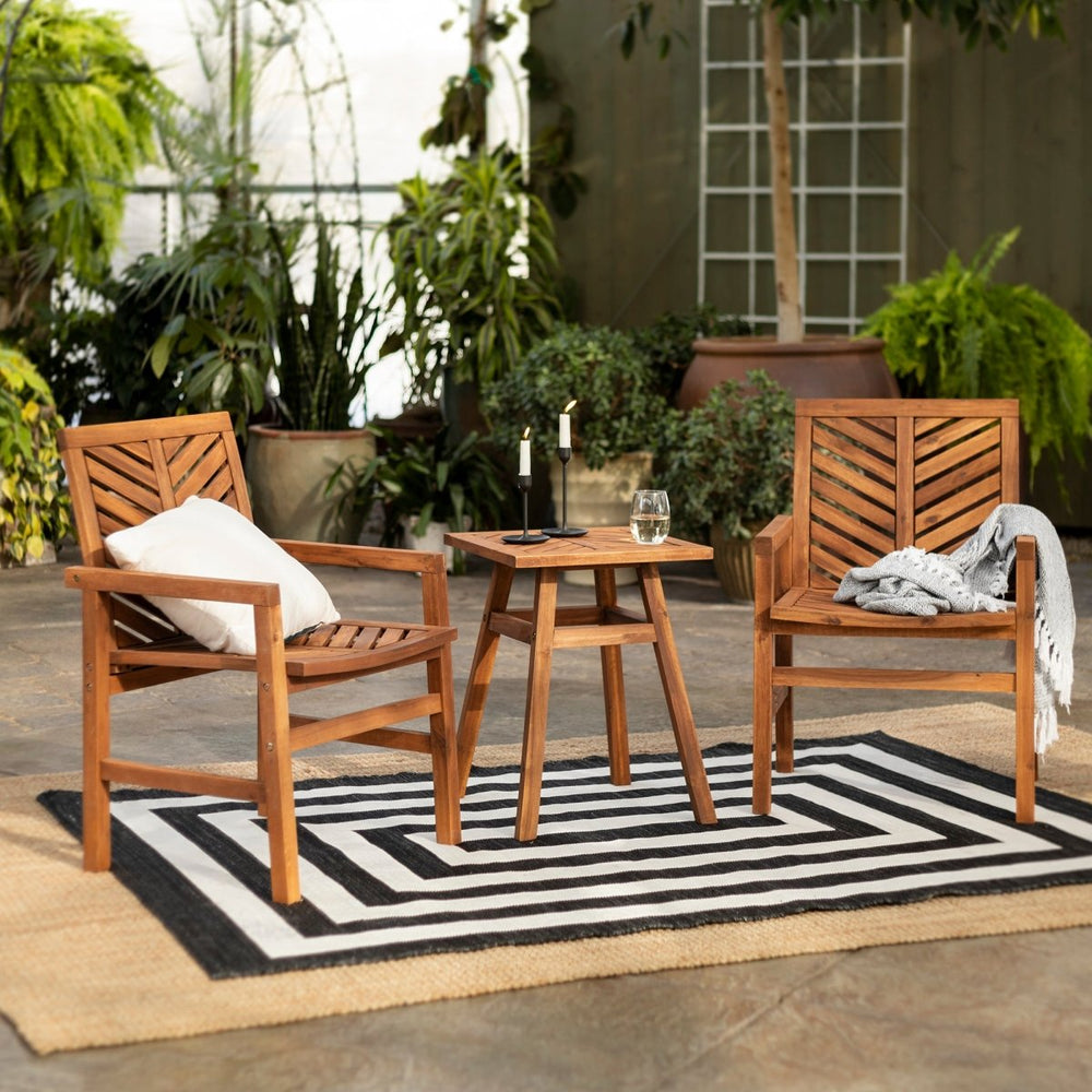 
                      
                        Walker Edison Vincent 3-Piece Chevron Outdoor Patio Chat Set - lily & onyx
                      
                    