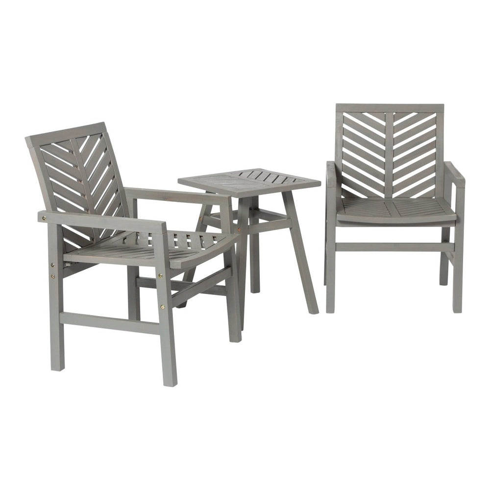 
                      
                        Walker Edison Vincent 3-Piece Chevron Outdoor Patio Chat Set - lily & onyx
                      
                    