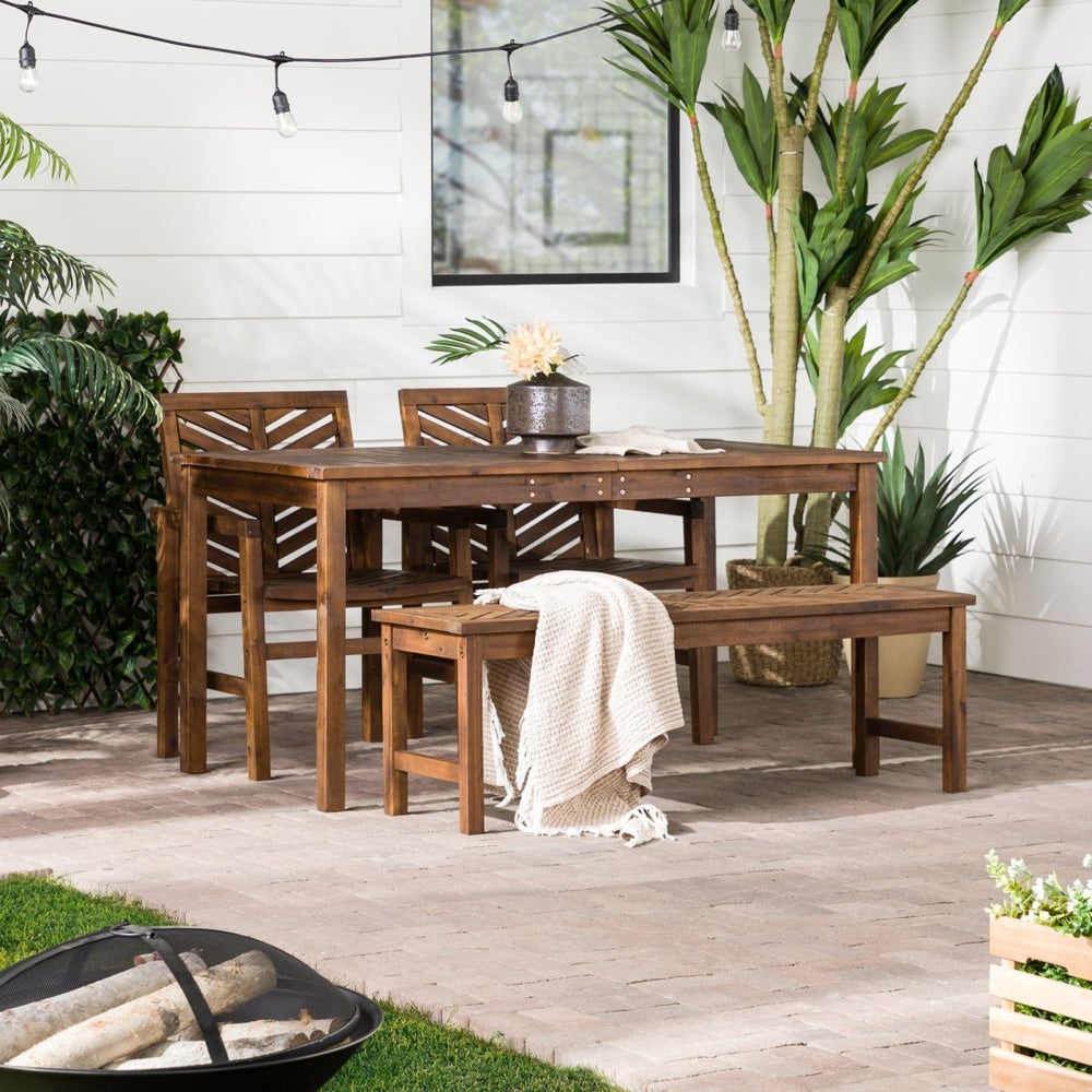 
                      
                        Walker Edison Vincent 4-Piece Chevron Outdoor Patio Dining Set - lily & onyx
                      
                    