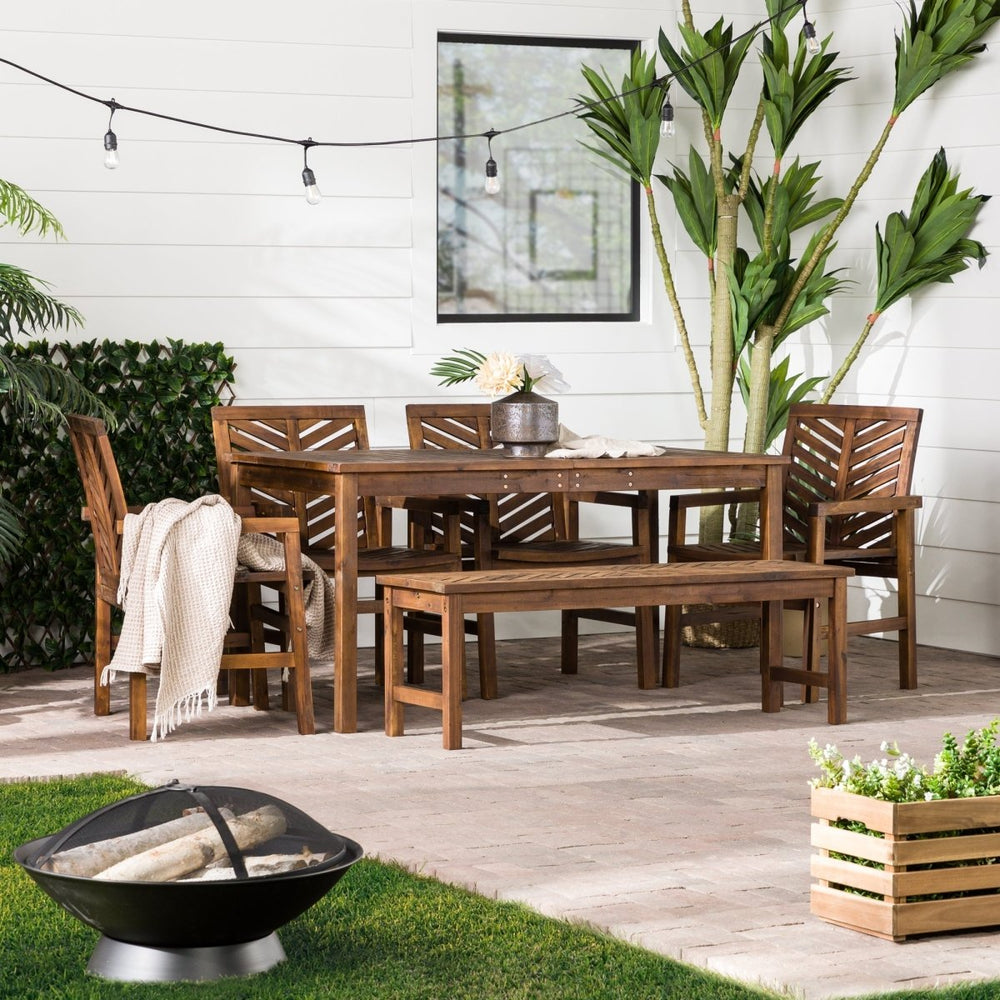 Walker Edison Vincent 6-Piece Outdoor Patio Dining Set - lily & onyx