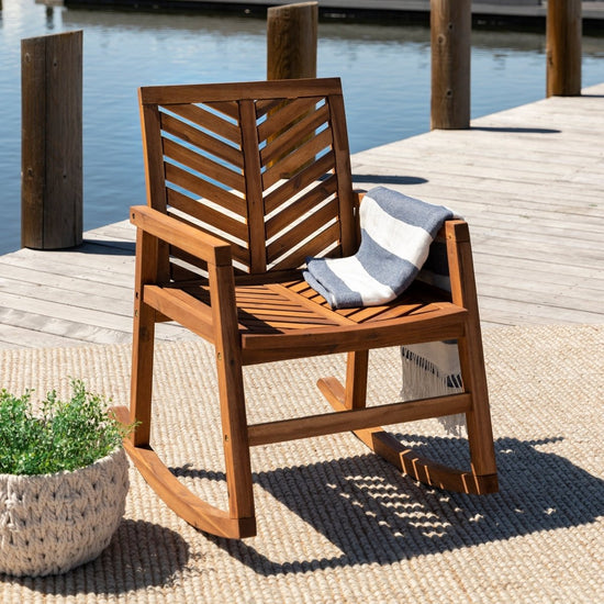Walker Edison Vincent Outdoor Rocking Chair - lily & onyx