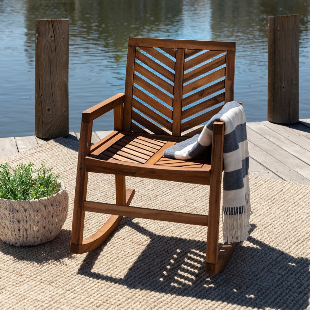 Walker Edison Vincent Outdoor Rocking Chair - lily & onyx