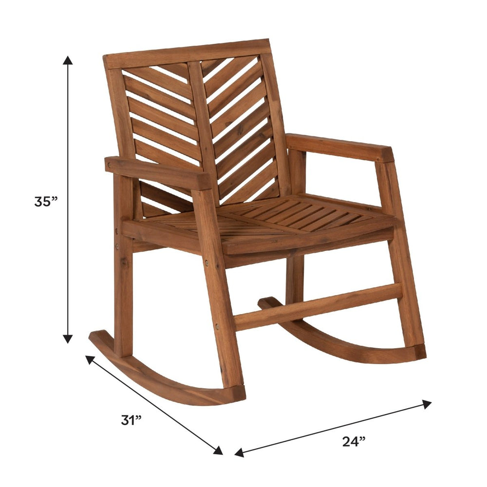 
                      
                        Walker Edison Vincent Outdoor Rocking Chair, Brown - lily & onyx
                      
                    