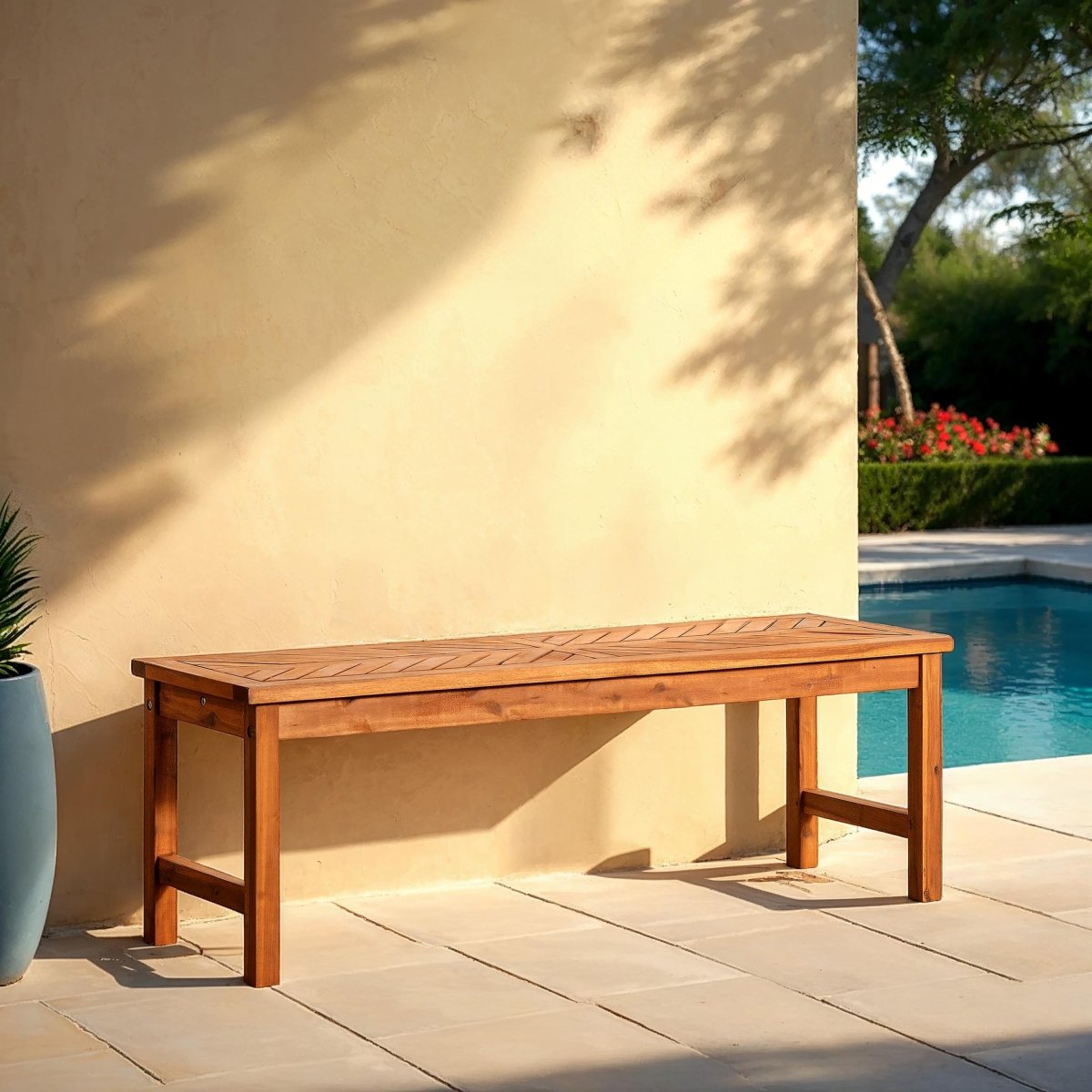 Walker Edison Vincent Patio Dining Bench - lily & onyx