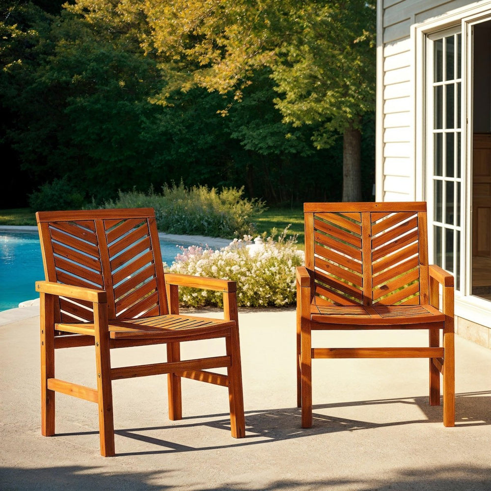 Walker Edison Vincent Patio Wood Chairs, Set of 2 - lily & onyx