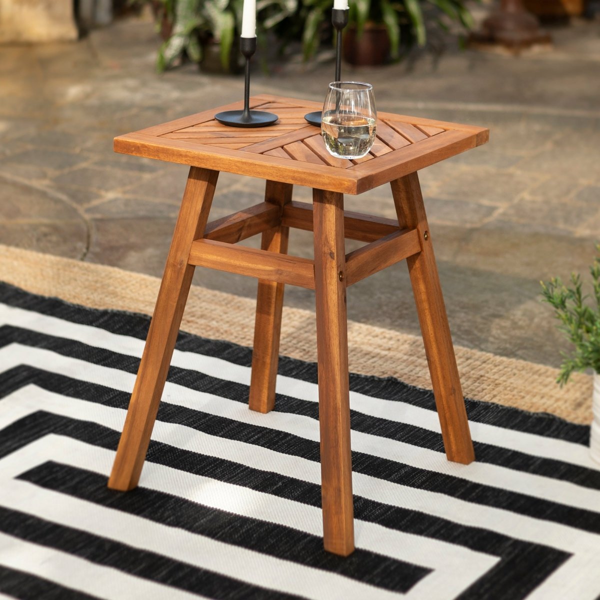 Walker Edison Vincent Patio Wood Side Table - lily & onyx