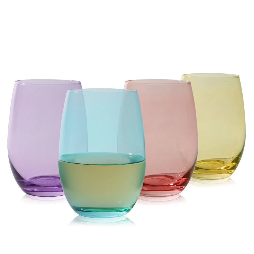 
                      
                        True Vino Stemless Wine Glasses in Assorted Colors, Set of 4 - lily & onyx
                      
                    