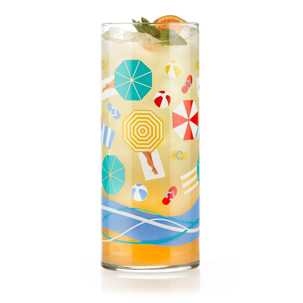 Libbey Vintage Beach Scene Cooler Glasses, 16 oz - Set of 4 - lily & onyx