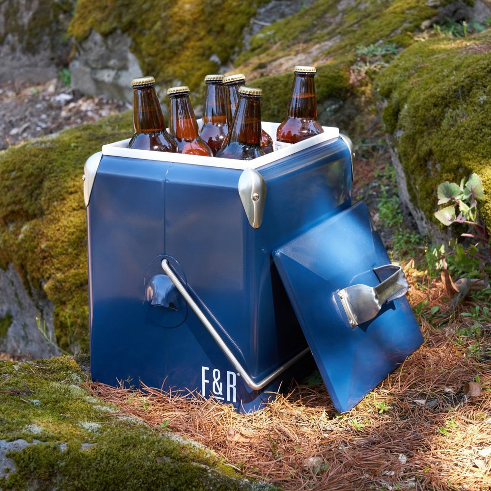 Foster & Rye Vintage Metal Cooler in Blue - lily & onyx
