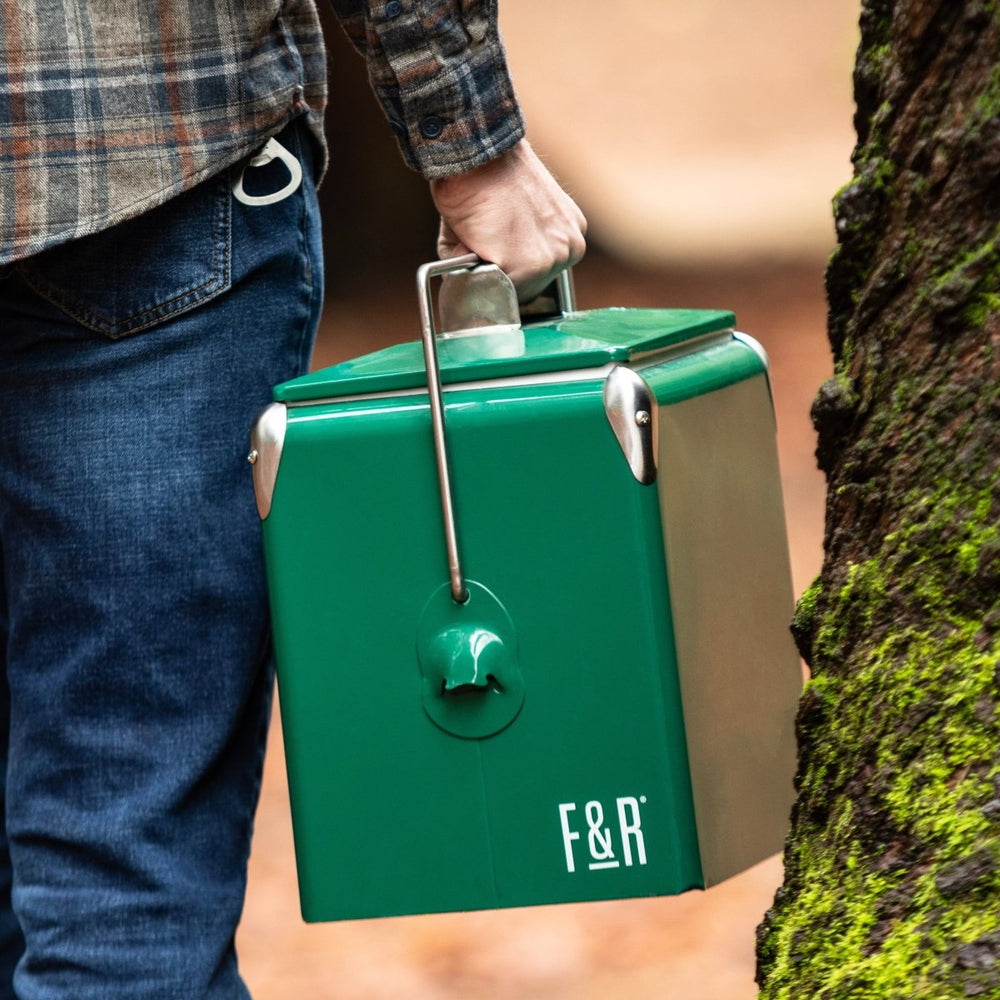 Foster & Rye Vintage Metal Cooler in Green - lily & onyx