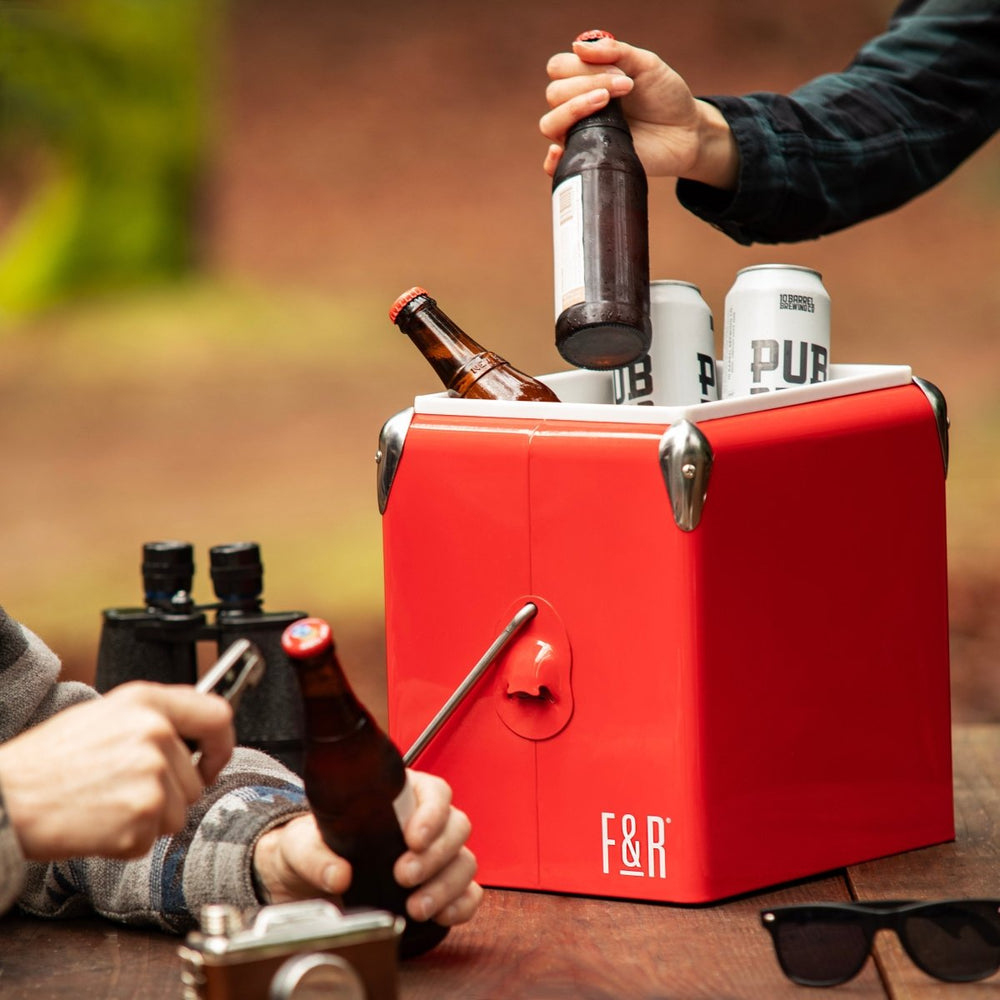 Foster & Rye Vintage Metal Cooler in Red - lily & onyx