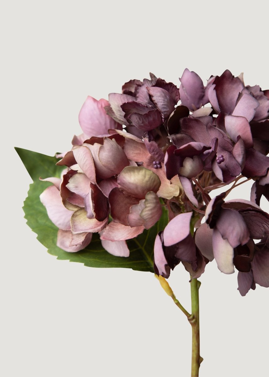 Afloral Vintage Plum Dried Look Fake Hydrangea Flower - 13.75" - lily & onyx