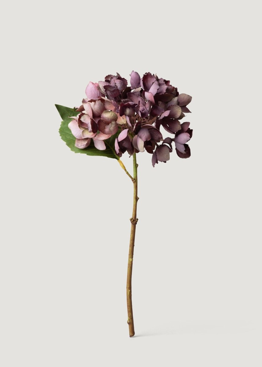 Afloral Vintage Plum Dried Look Fake Hydrangea Flower - 13.75" - lily & onyx