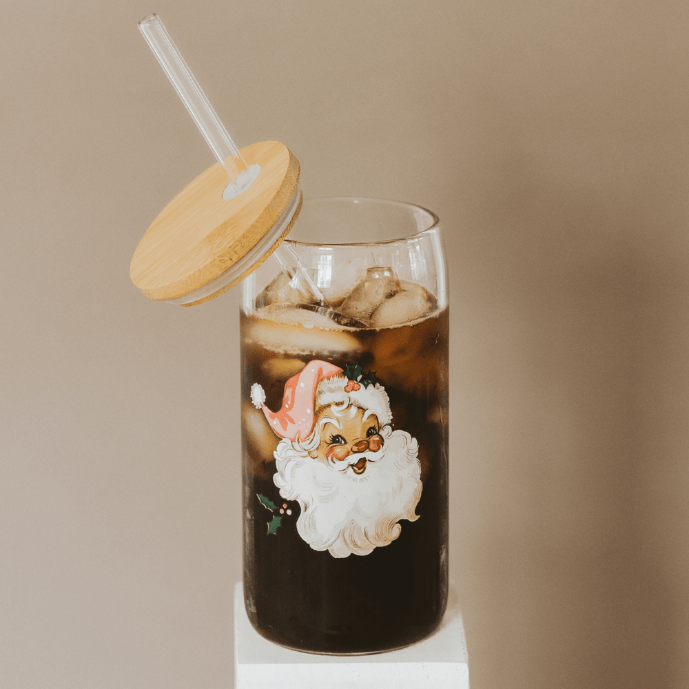 Sweet Water Decor Vintage Santa Can Glass, 17 oz - lily & onyx