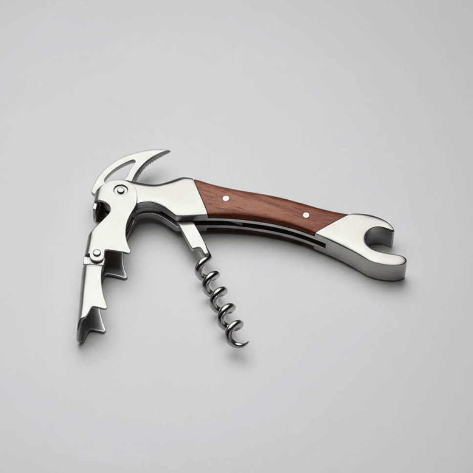 Viski Admiral Double-Hinged Corkscrew Wine Opener with Rosewood Handle
