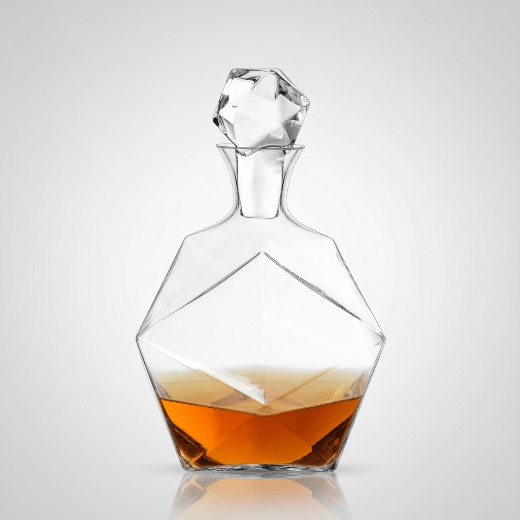 Viski Seneca 40 oz Crystal Faceted Liquor Decanter