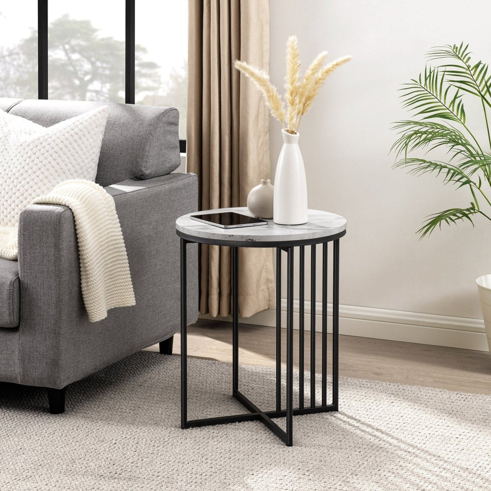 
                      
                        Walker Edison Vulcan Minimalist Metal Slatted Side Table - lily & onyx
                      
                    