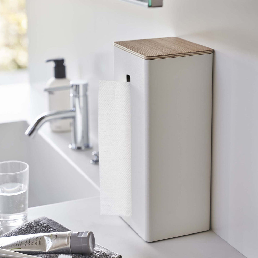 
                      
                        Two-Sided Steel & Wood Tissue Case
                      
                    