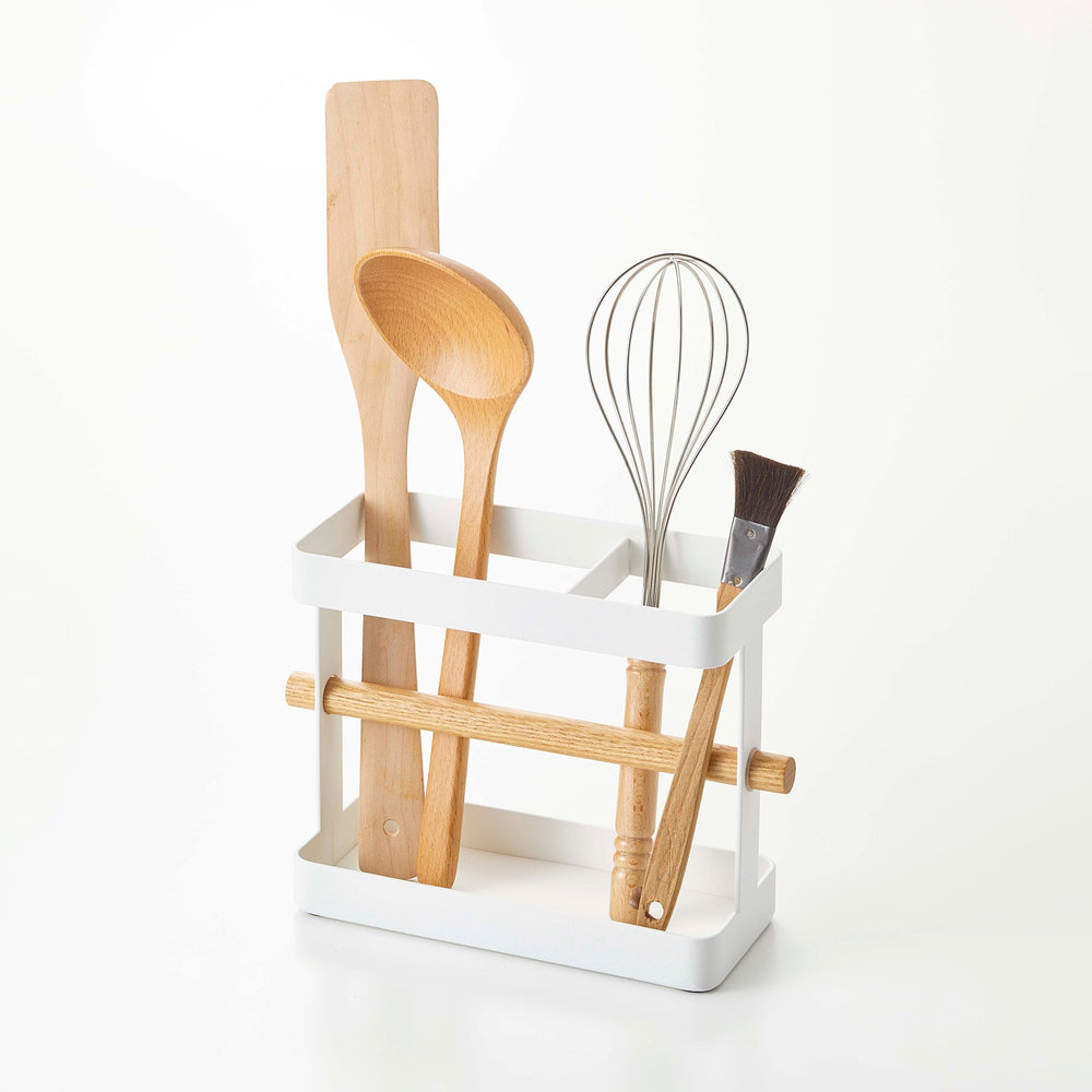 Utensil Holder - Steel + Wood