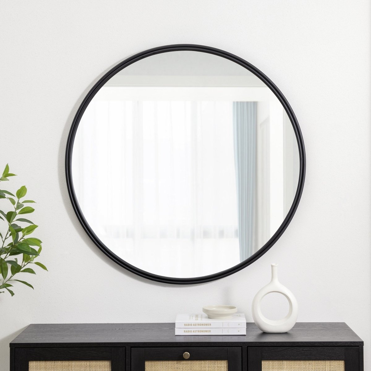 Walker Edison 36" Double Ribbed Frame Mirror