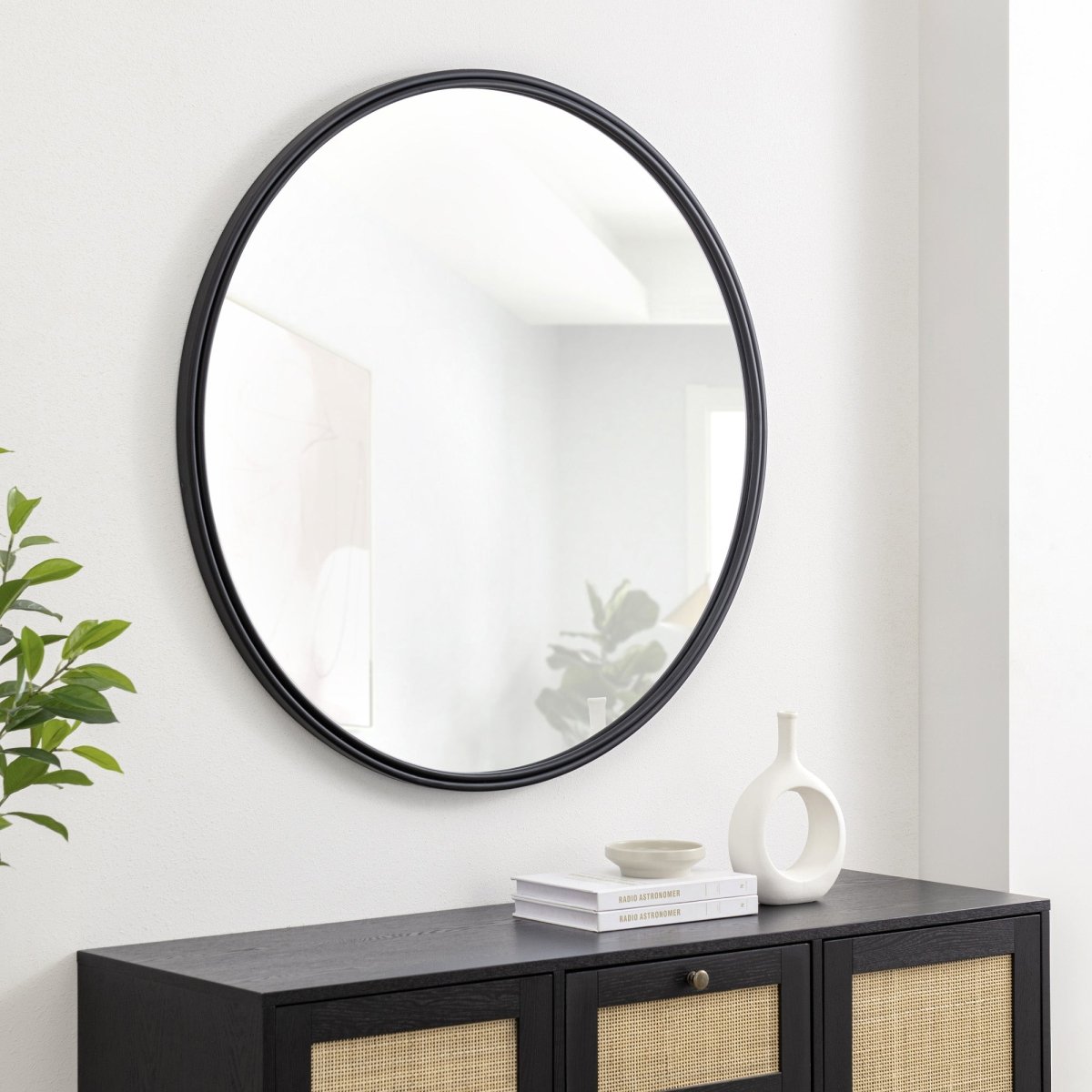 Walker Edison 36" Double Ribbed Frame Mirror