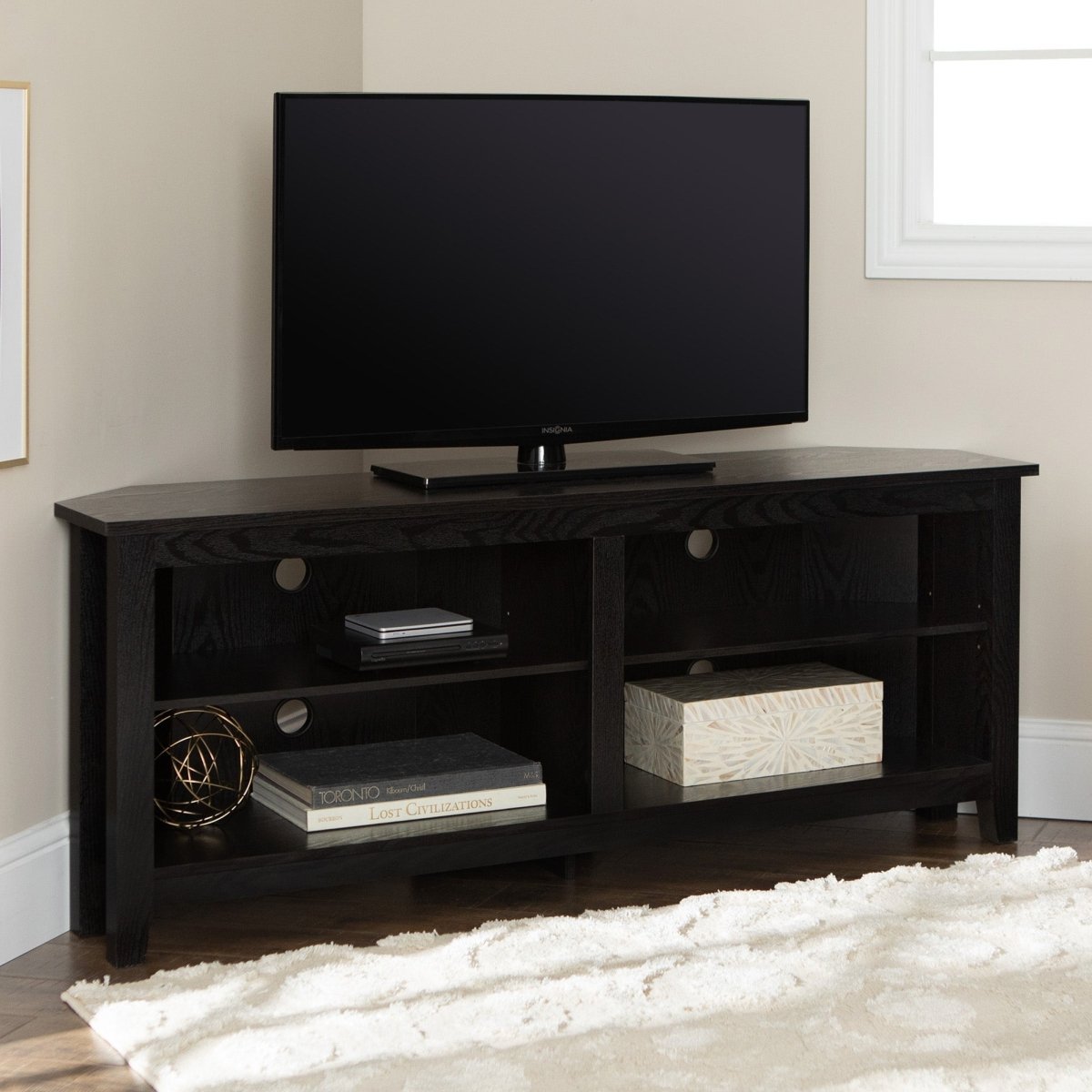 Walker Edison 58" Transitional Wood Corner TV Stand