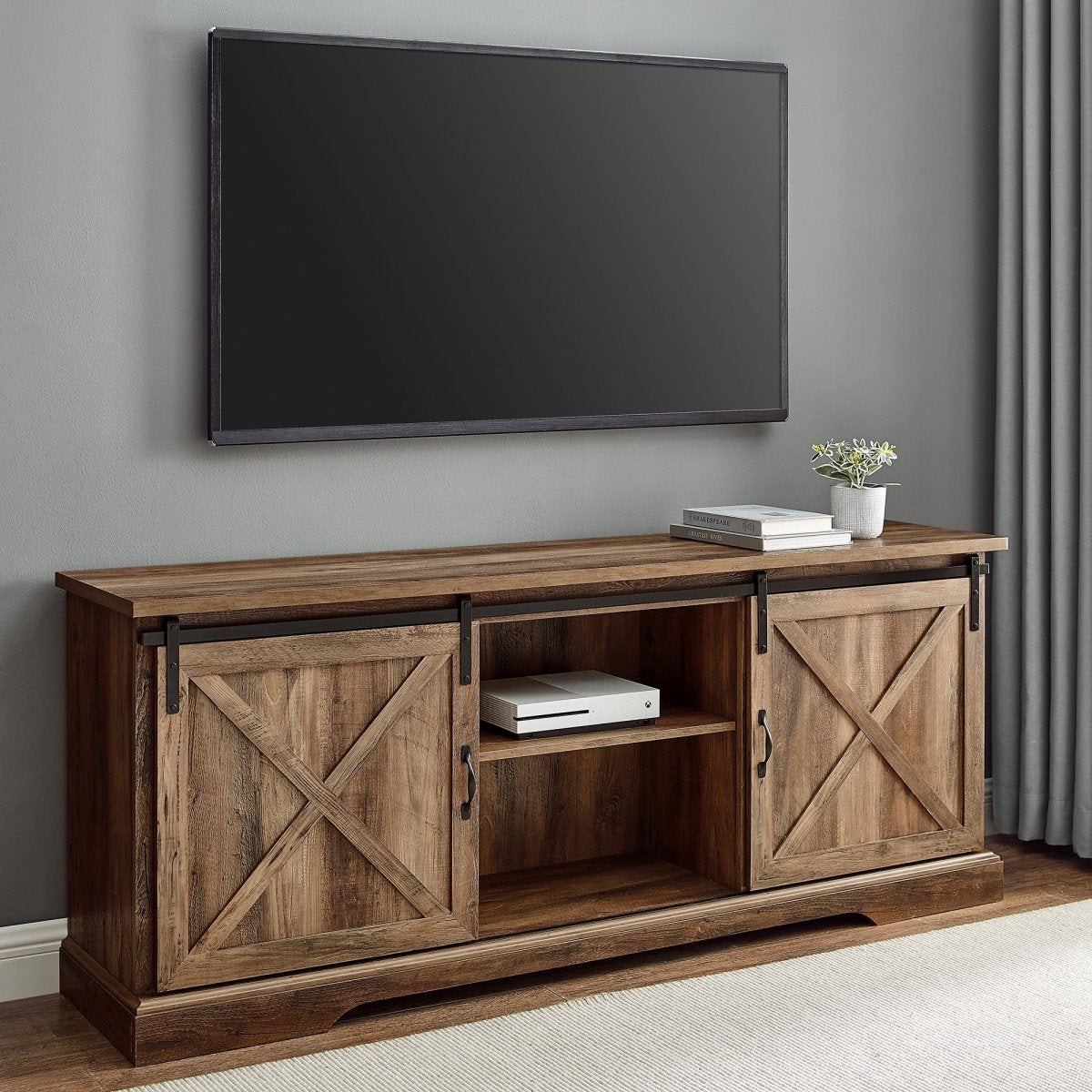 Walker Edison 70" Sliding Barn Door TV Console