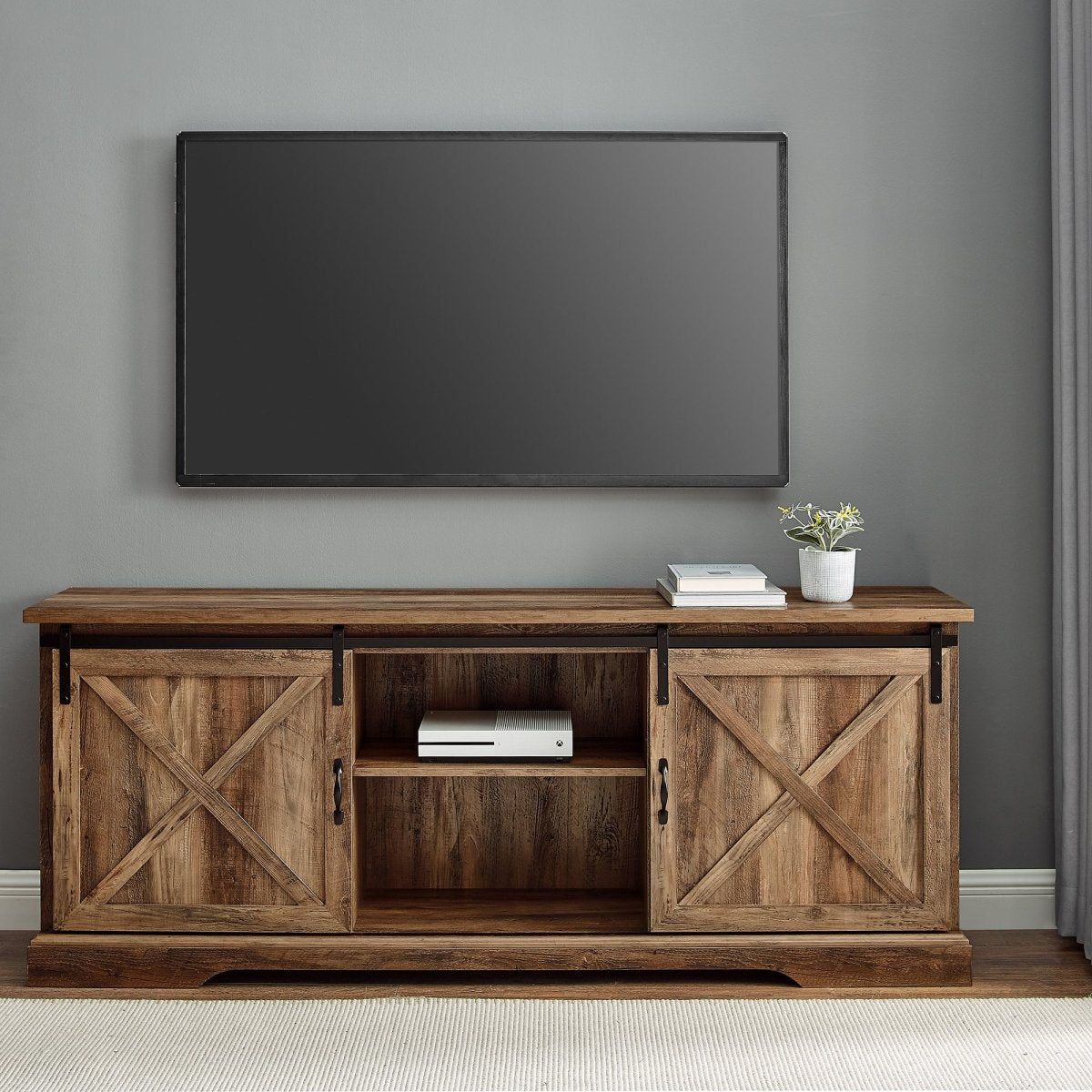 Walker Edison 70" Sliding Barn Door TV Console