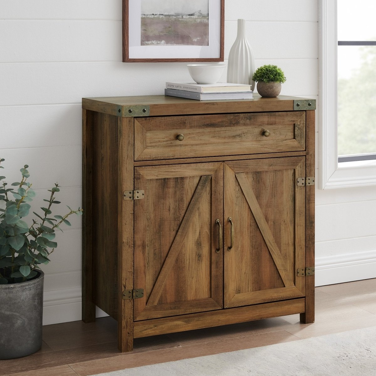 Walker Edison Barn Door Accent Cabinet
