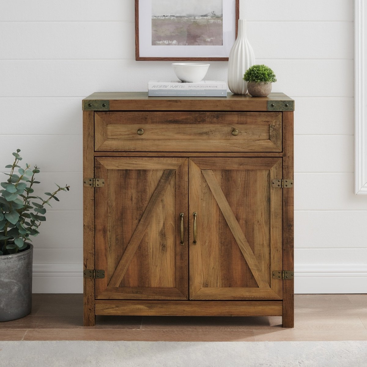 Walker Edison Barn Door Accent Cabinet