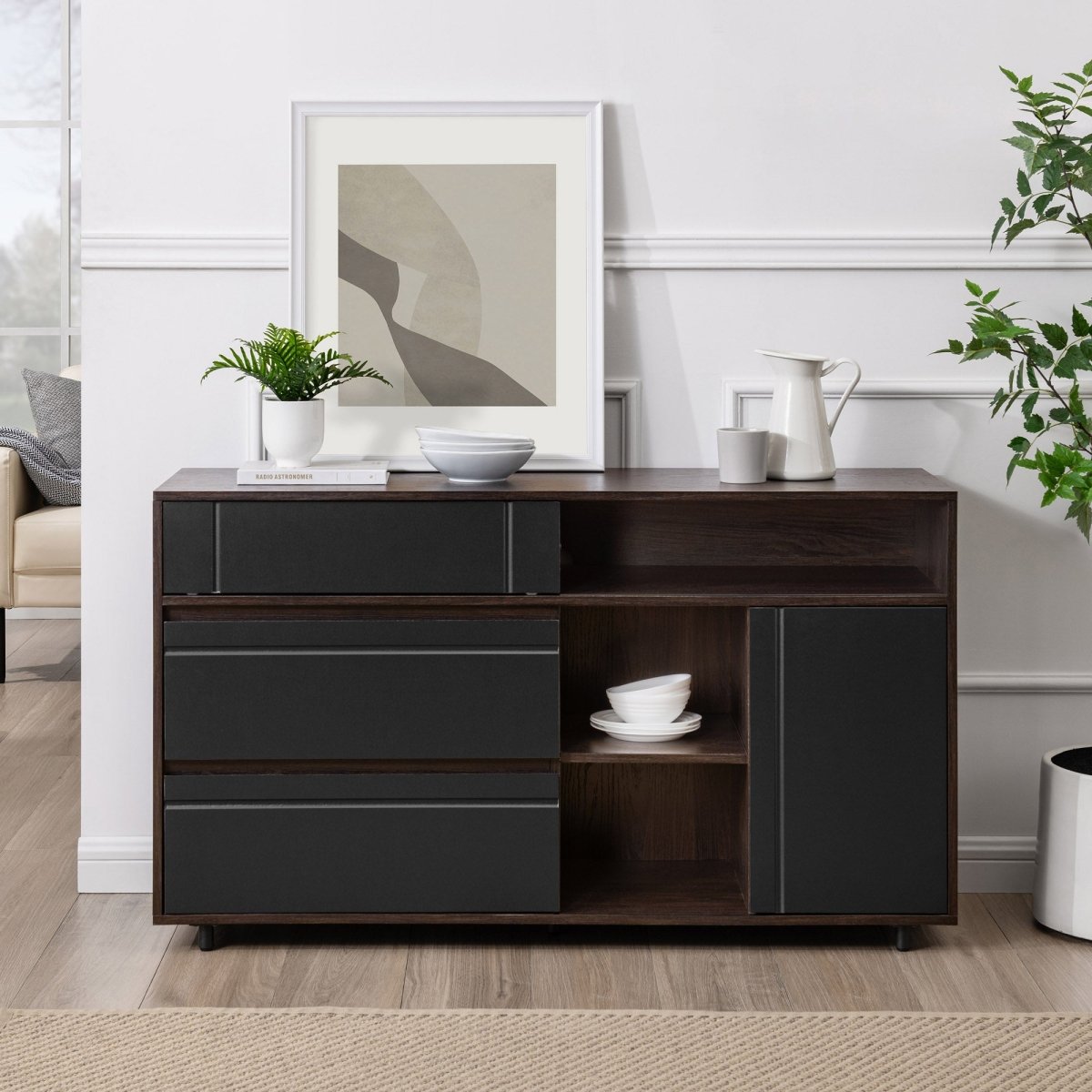 Walker Edison Beckett 52" Contemporary Storage Sideboard