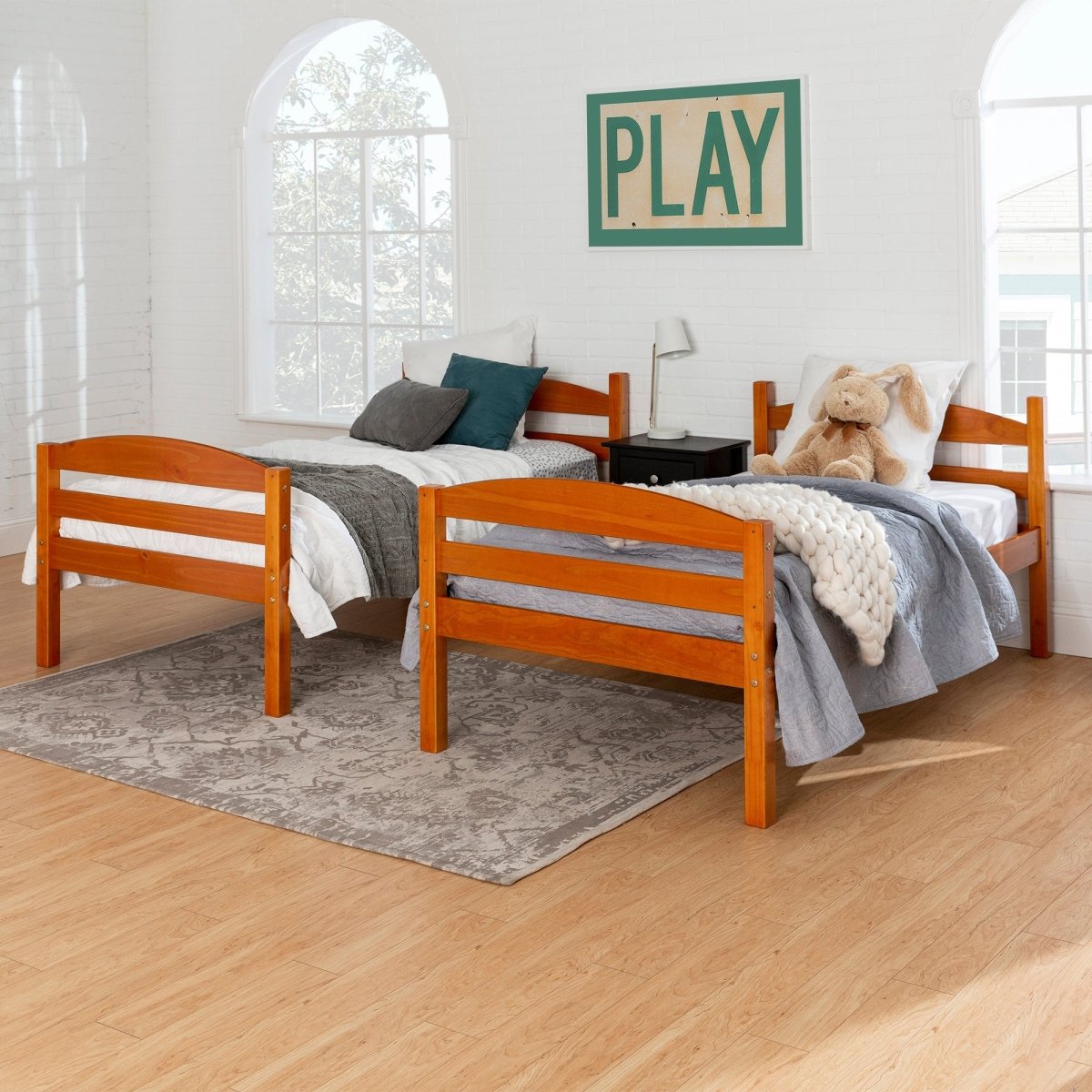 Walker Edison Carolina Transitional Solid Wood Twin - over - Twin Bunk Bed